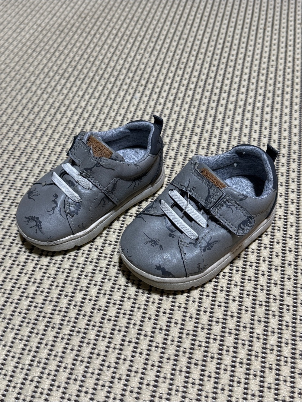 Carter's Gray Dinosaur-Print Baby Sneakers